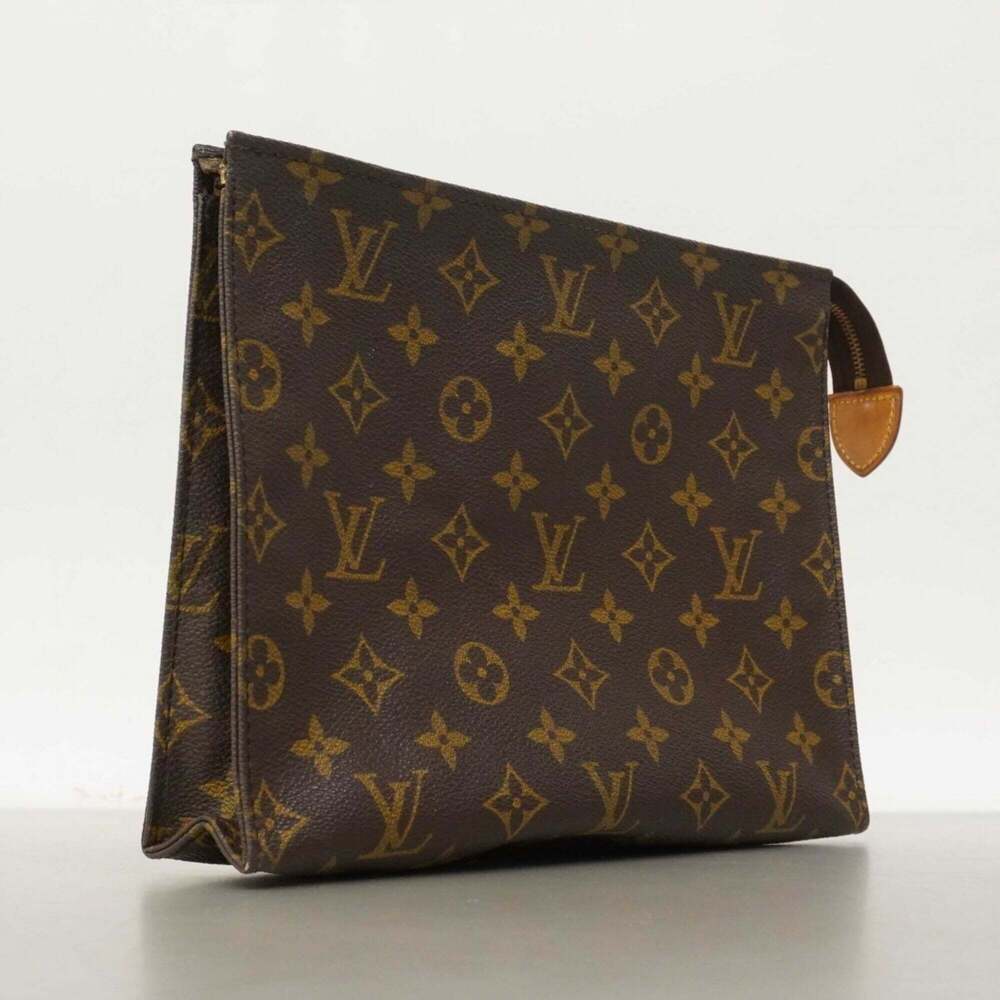 LOUIS VUITTON Authentic Brown Monogram Pochette Pouch - Picture 2 of 9